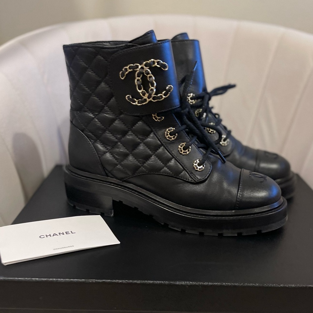 SOLD Chanel Brave Boot - Black CC size 38